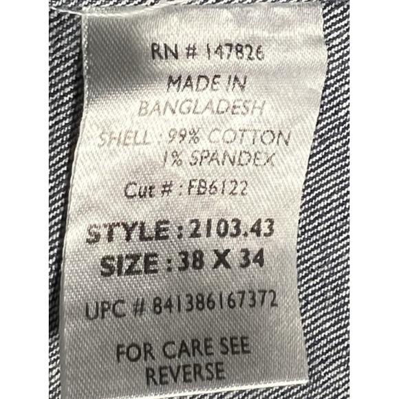 FiveBrother Bib Overalls 38x34 Blue Carpenter Workwear Construction Denim - Picture 3 of 11